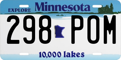 MN license plate 298POM