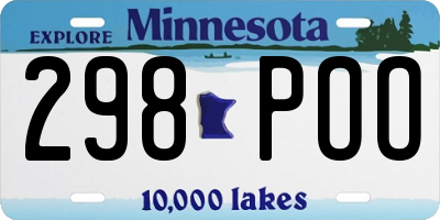 MN license plate 298POO