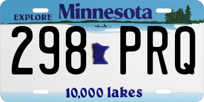 MN license plate 298PRQ