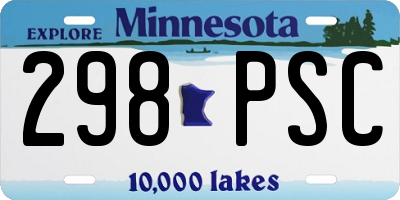 MN license plate 298PSC