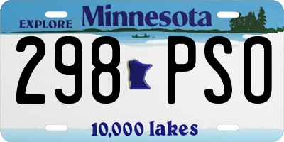 MN license plate 298PSO