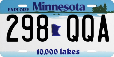 MN license plate 298QQA