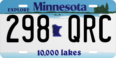 MN license plate 298QRC