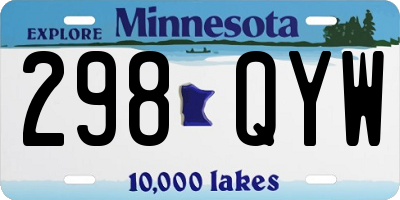 MN license plate 298QYW
