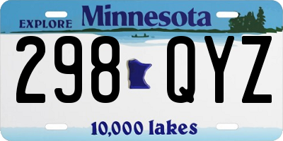 MN license plate 298QYZ