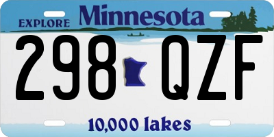 MN license plate 298QZF