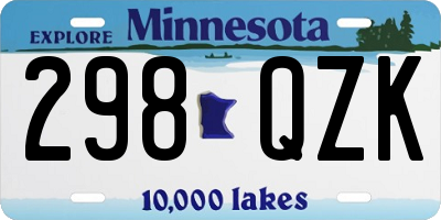 MN license plate 298QZK