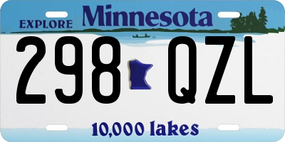 MN license plate 298QZL