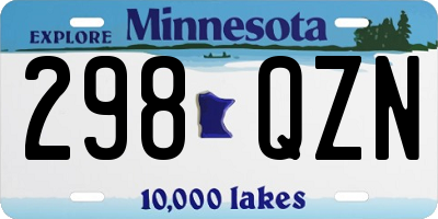 MN license plate 298QZN