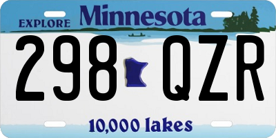 MN license plate 298QZR