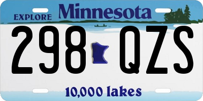 MN license plate 298QZS