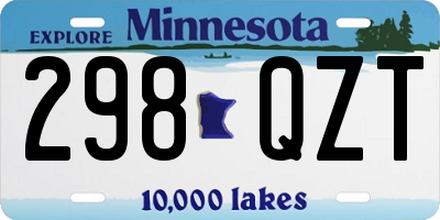 MN license plate 298QZT
