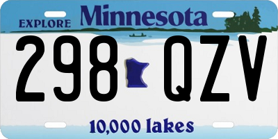MN license plate 298QZV