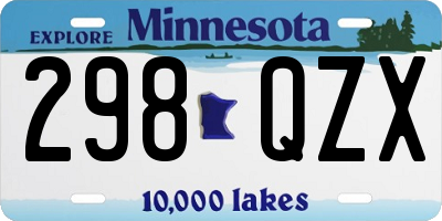 MN license plate 298QZX