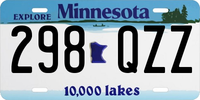 MN license plate 298QZZ