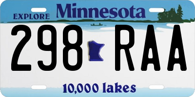 MN license plate 298RAA