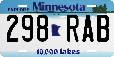 MN license plate 298RAB