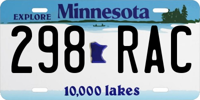 MN license plate 298RAC