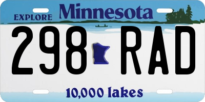 MN license plate 298RAD