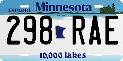 MN license plate 298RAE
