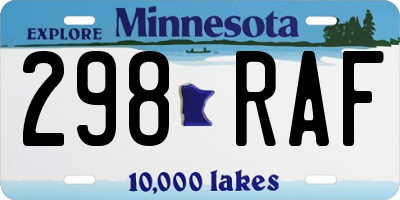MN license plate 298RAF