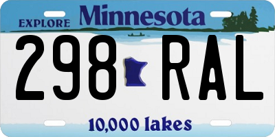 MN license plate 298RAL
