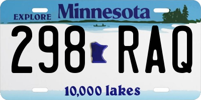 MN license plate 298RAQ