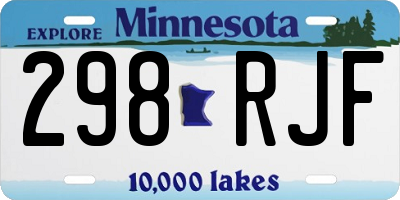 MN license plate 298RJF