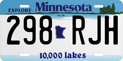 MN license plate 298RJH