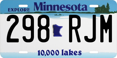 MN license plate 298RJM