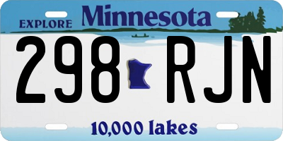 MN license plate 298RJN