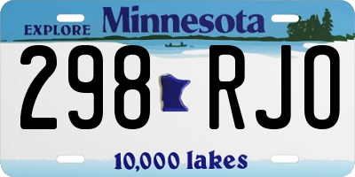MN license plate 298RJO
