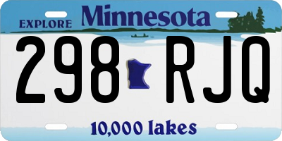 MN license plate 298RJQ