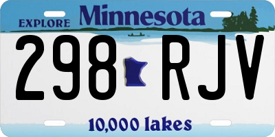 MN license plate 298RJV