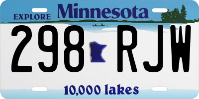 MN license plate 298RJW