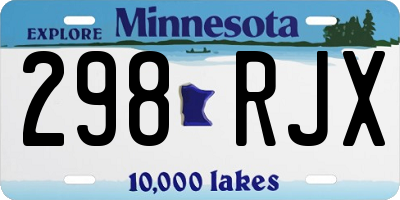 MN license plate 298RJX