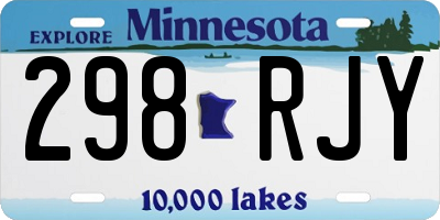MN license plate 298RJY