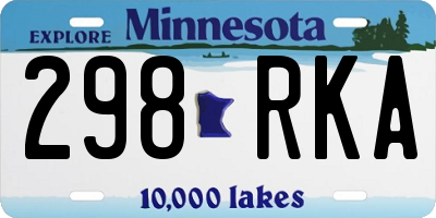 MN license plate 298RKA