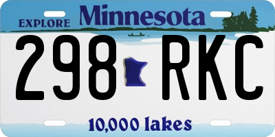 MN license plate 298RKC
