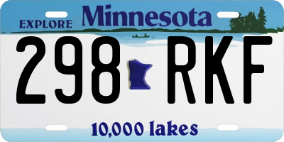 MN license plate 298RKF