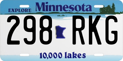 MN license plate 298RKG