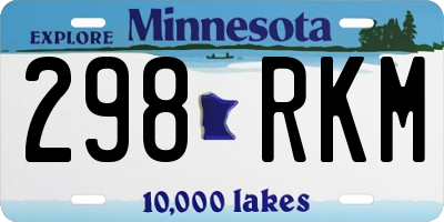 MN license plate 298RKM