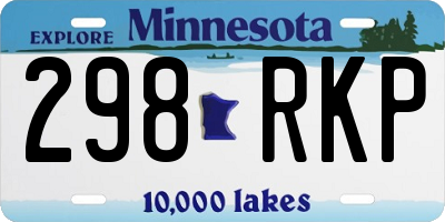 MN license plate 298RKP