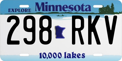 MN license plate 298RKV