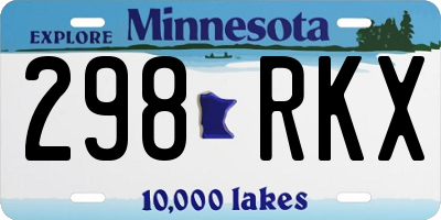 MN license plate 298RKX