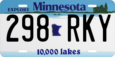 MN license plate 298RKY
