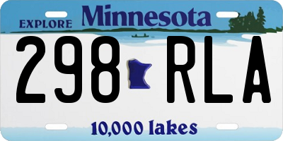 MN license plate 298RLA