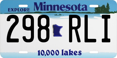 MN license plate 298RLI