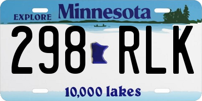 MN license plate 298RLK