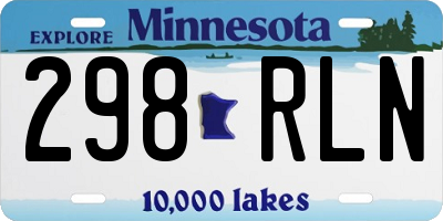 MN license plate 298RLN